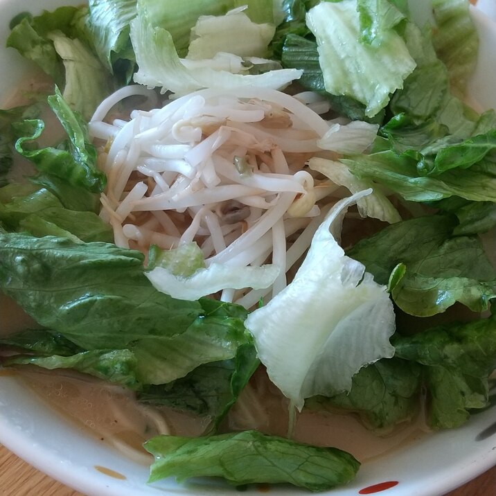 即席ラーメンアレンジ★もやしレタスラーメン